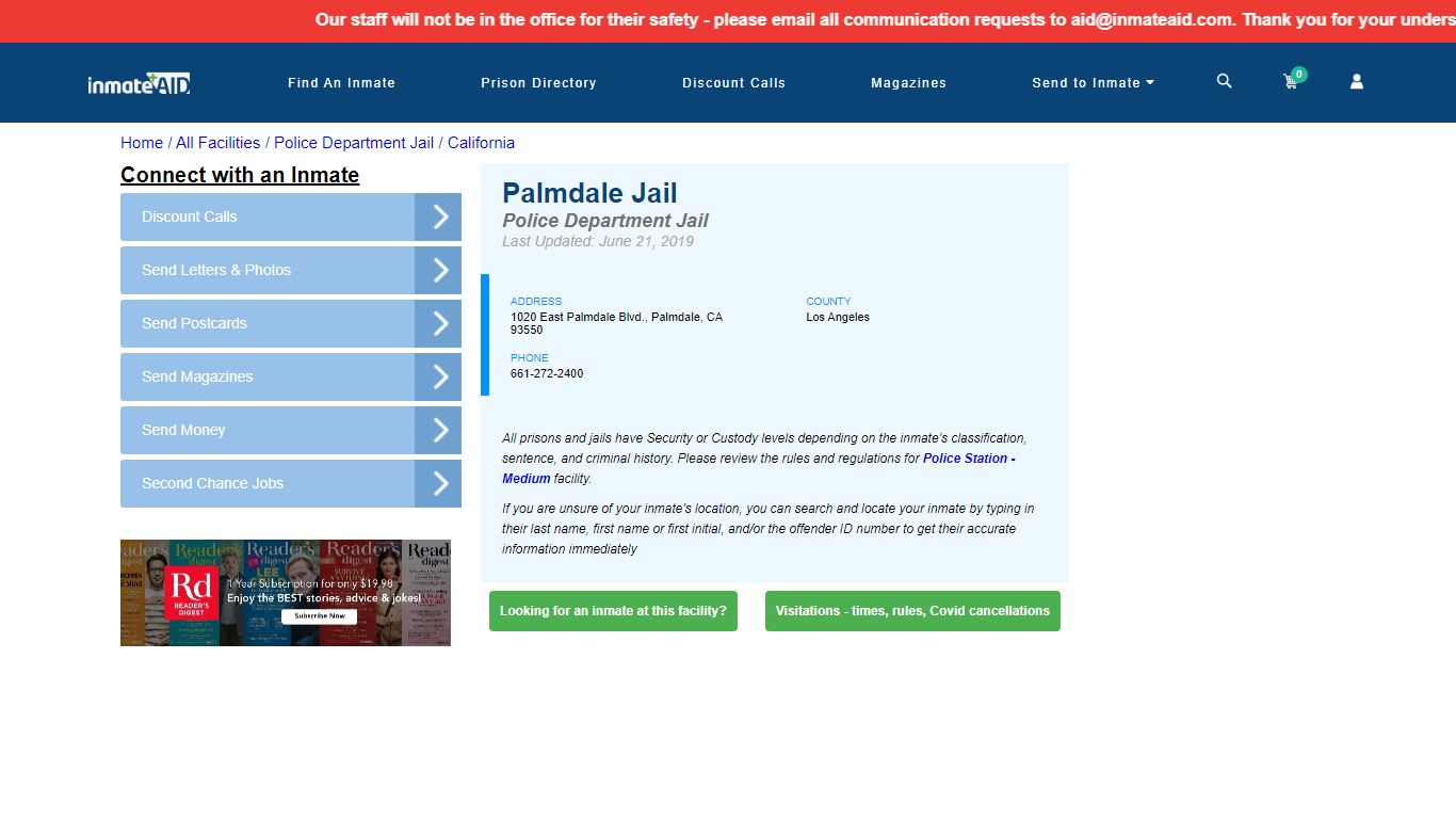 Palmdale Jail & Inmate Search - Palmdale, CA